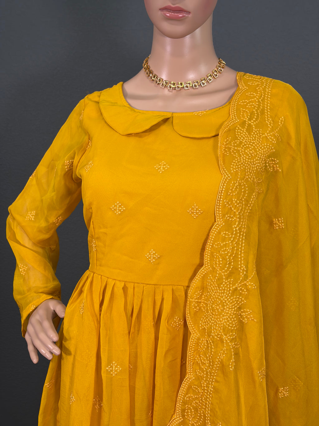 Haldi Queen - Yellow Long Sleeve Salwar Kameez for women (M up to L)