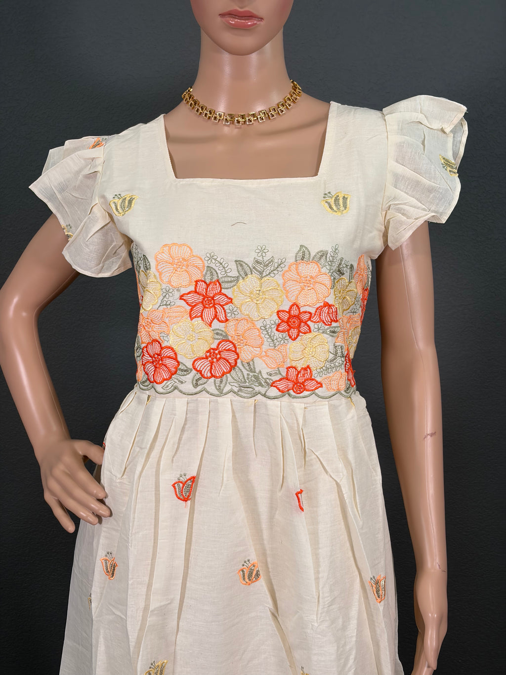 Cotton Candy - Beige Cotton Maxi Dress for women,(M up to L)