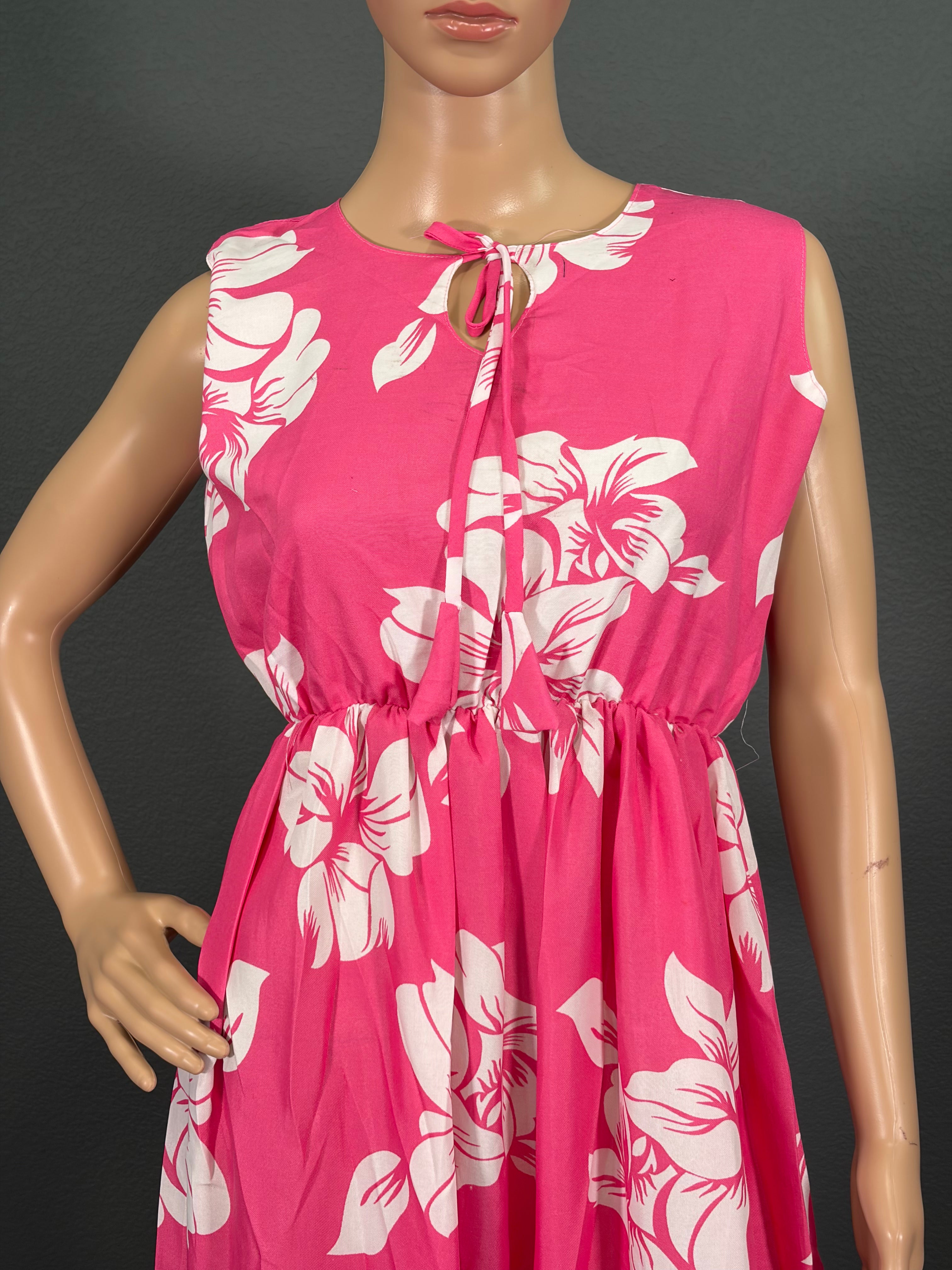 Panchu Mittai - Pink Sleeveless Maxi dress for women (L up to XL)