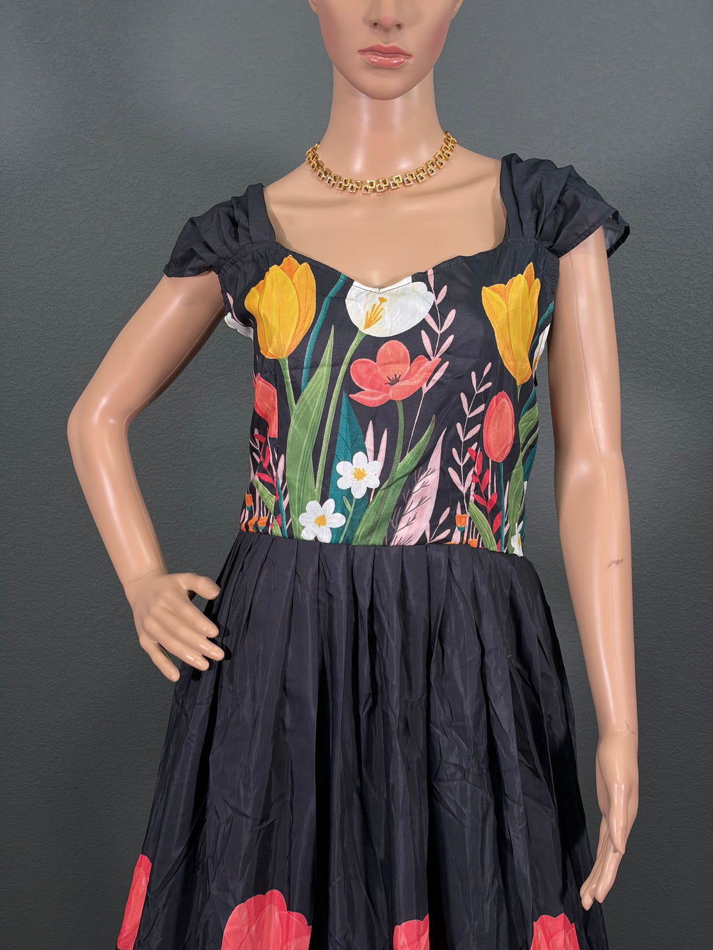 Tulip Love - Puff Sleeve Maxi Dress for Women (L up to XL)