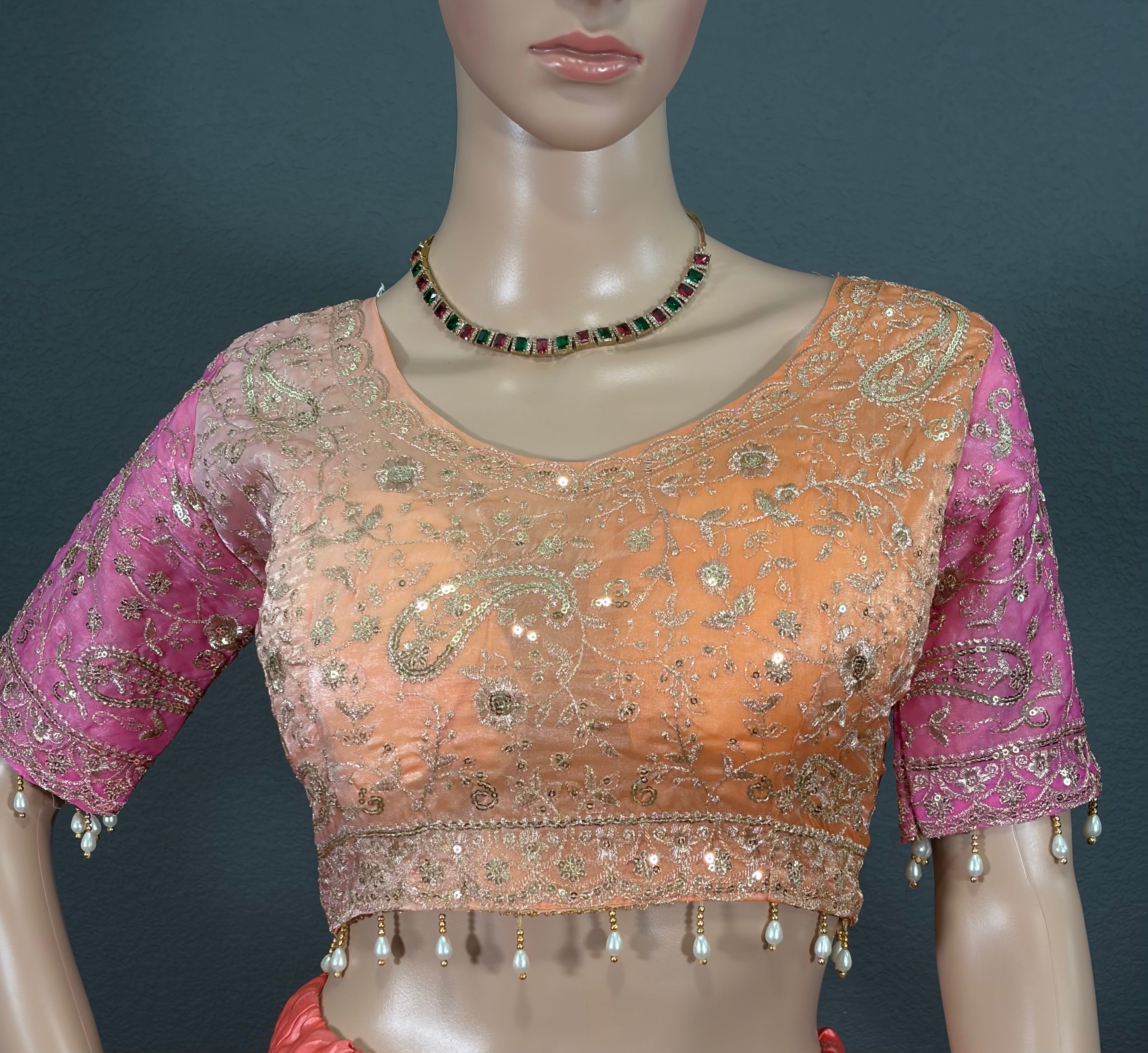 Pink Pearl - Soft Shimmer Tissue Silk Saree with Blouse (34" - 42")