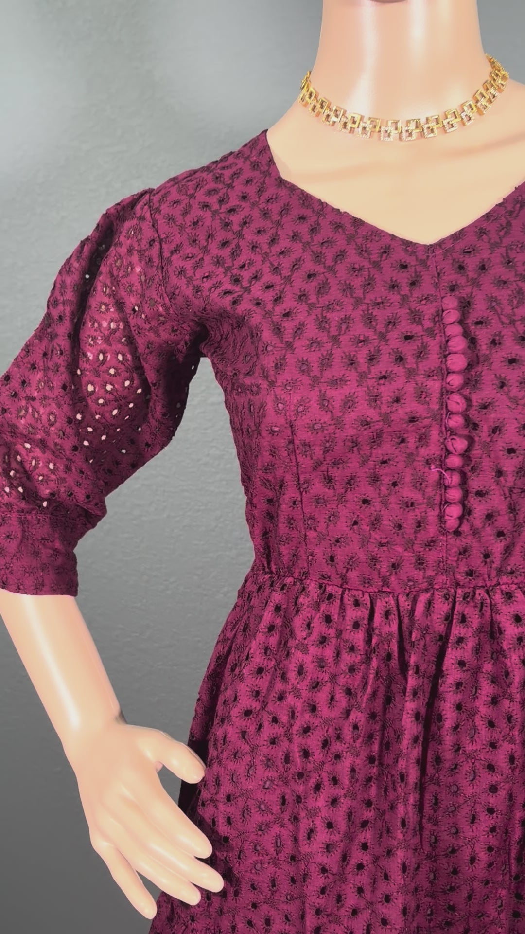 Miss Berry Bloom - Purple Hakoba Maxi Dress (M)