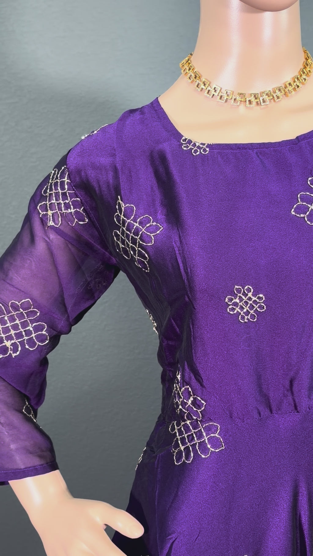 Purple Rangoli salwar - Anarkali gown for women(L up to XL)