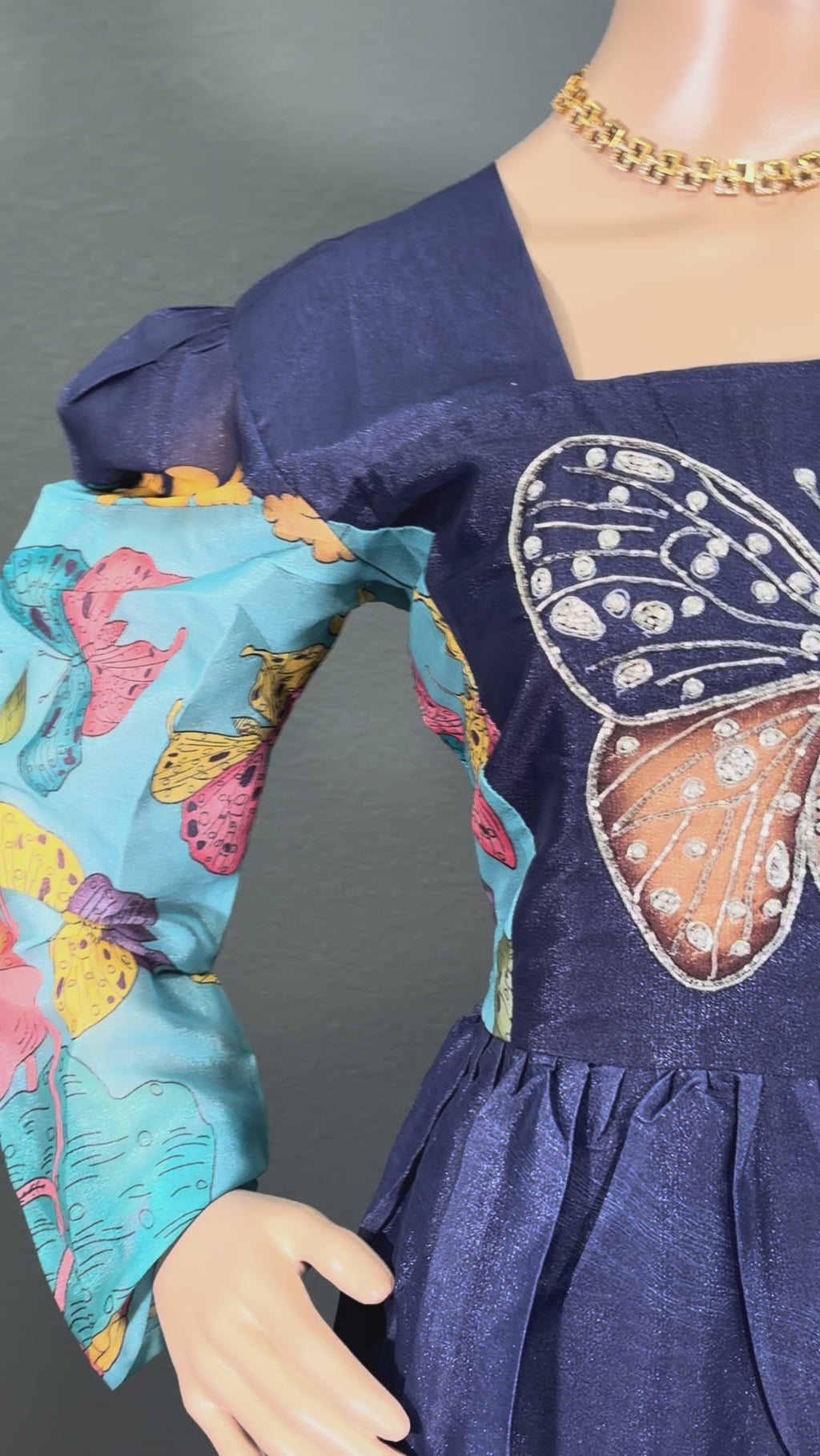 Blue Butterfly - Butterfly Maxi Dress for women (L up to XL)