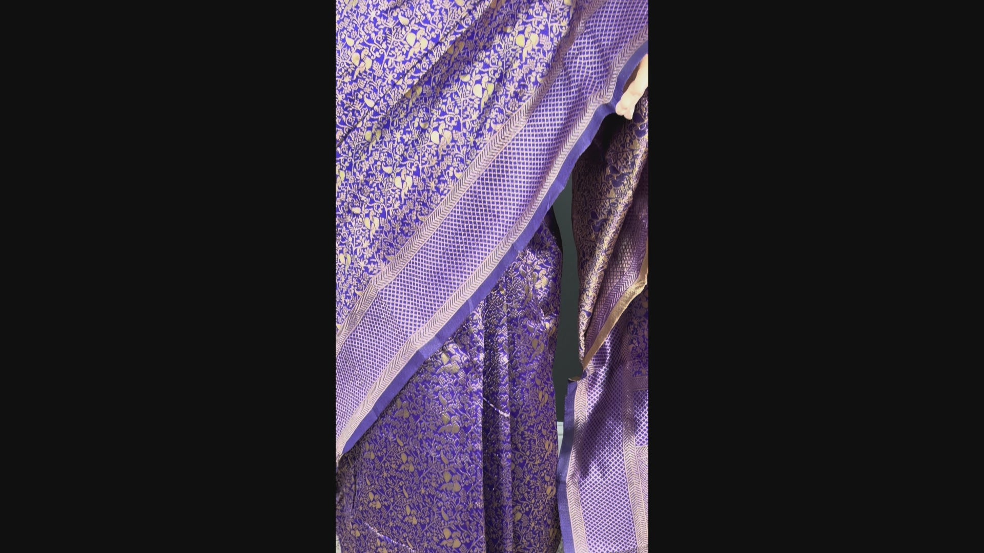 Ocean Crown - Blue Banarasi Saree