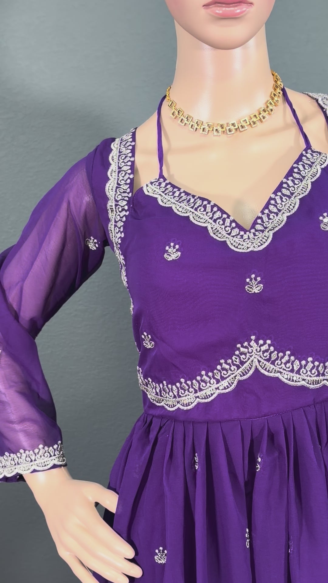 Mayura - Purple Anarkali gown for women (XL - 42")