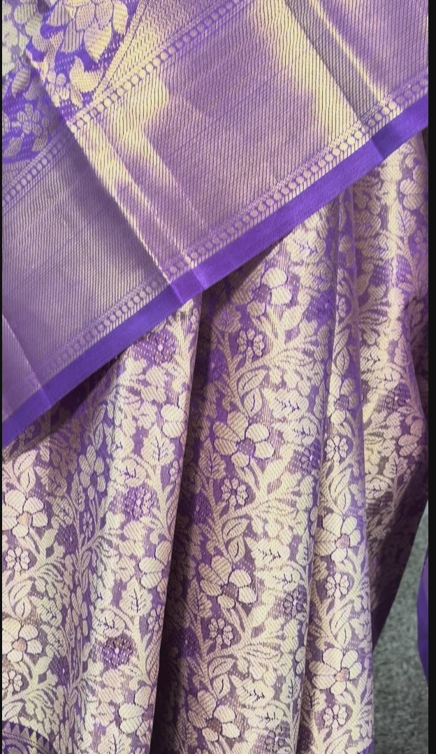 Purple Dream Pattu - Kota silk saree with Blouse