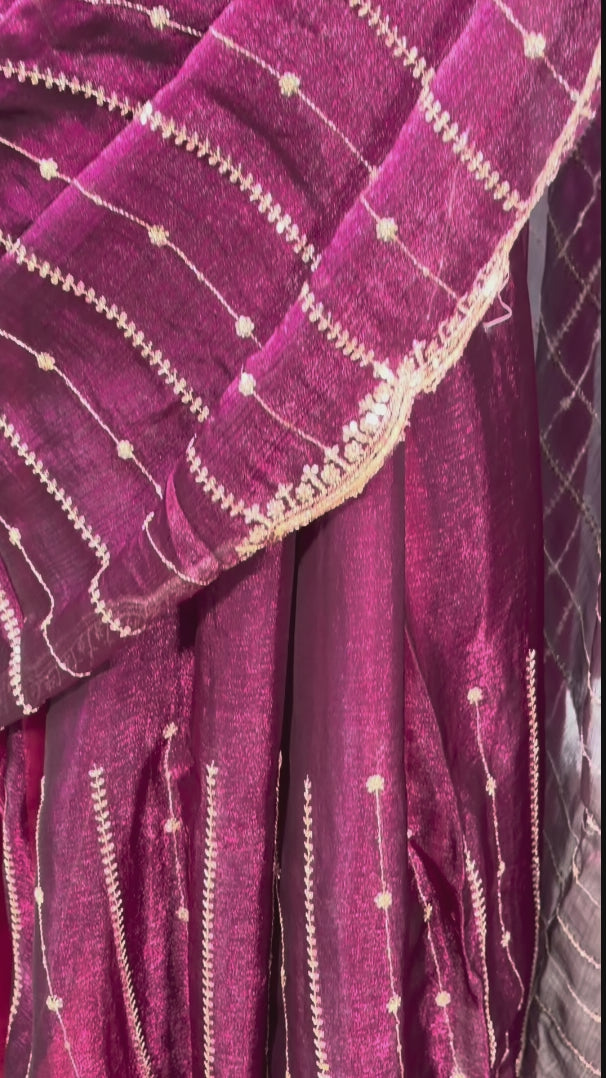 Maroon Moonlight - Premium space silk saree with blouse