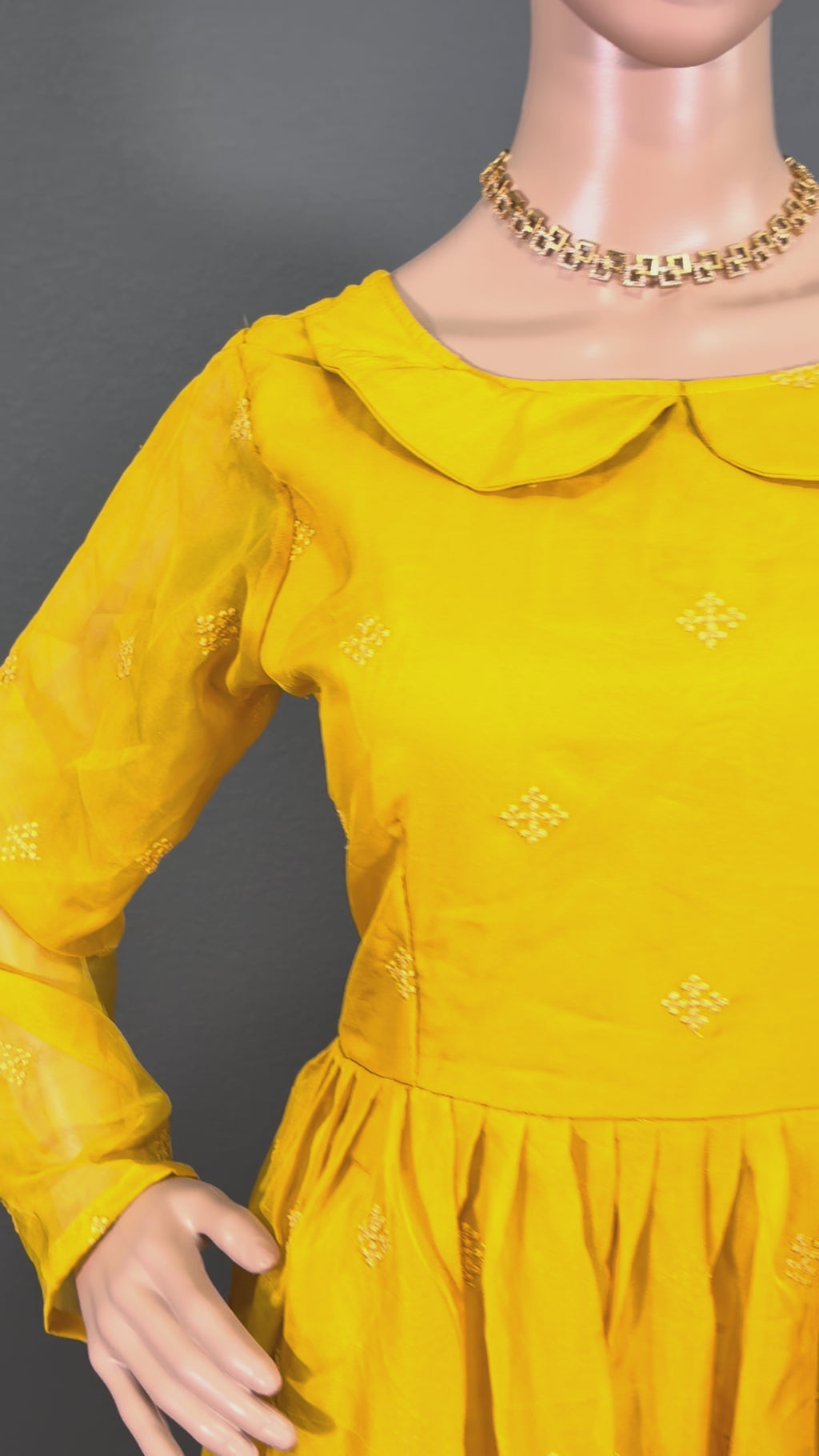 Haldi Queen - Yellow Long Sleeve Salwar Kameez for women (M up to L)