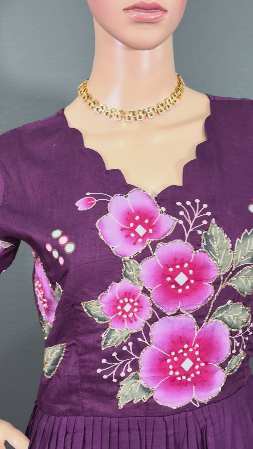Plum Petal Princess - Cotton Maxi for Women( M- L)