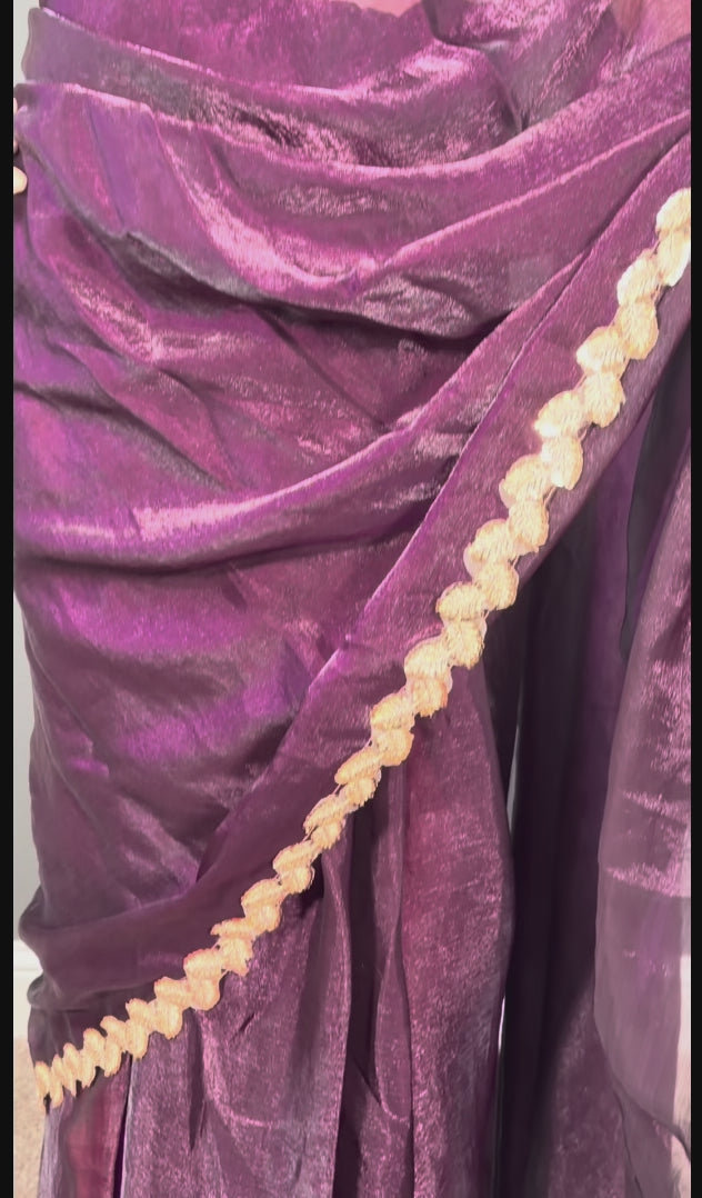 Royal Wine Drape - Wine Space silk saree