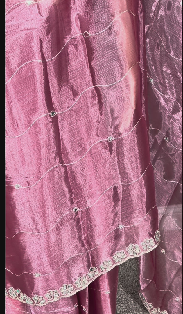 Bubblegum blush - Pink Jimmy Choo saree with blouse