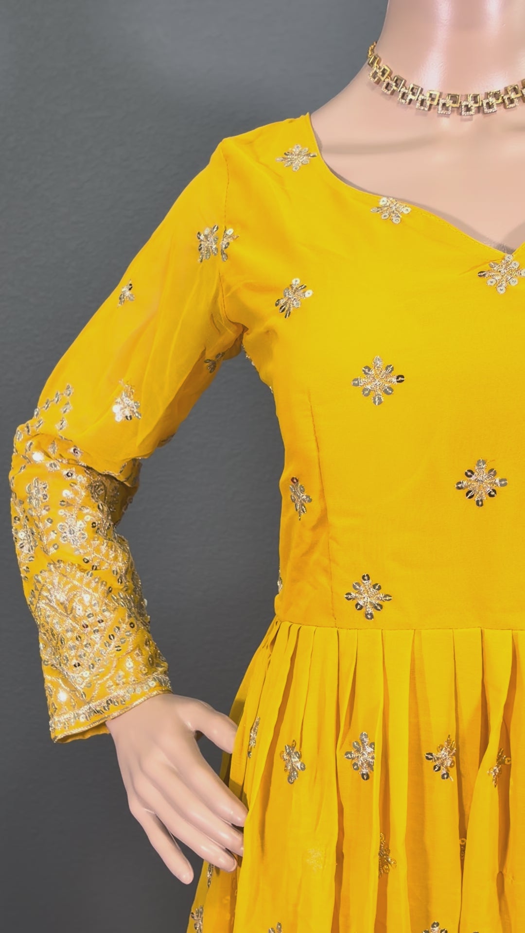 Sunshine - Yellow Anarkali Gown for Women (M up to L)