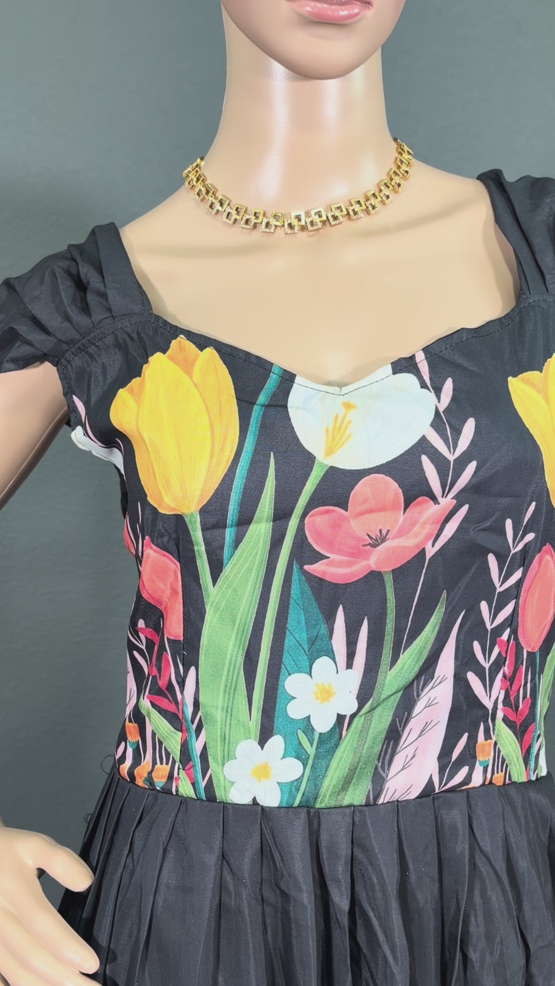 Tulip Love - Puff Sleeve Maxi Dress for Women (L up to XL)