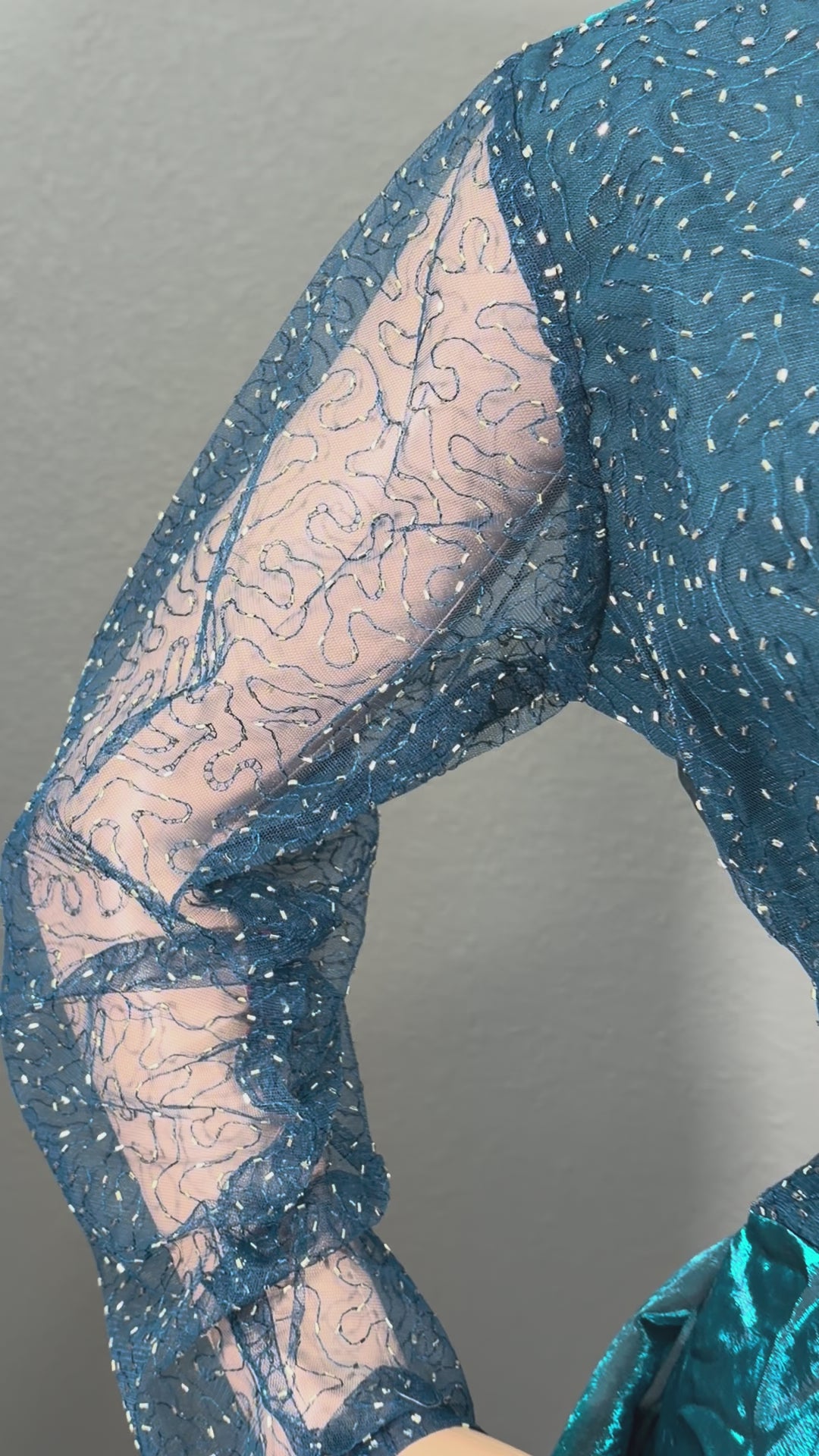 Deep Sea Enchantment - Long gown with Dhuppatta & Belt(M up to L)(L up to XL)