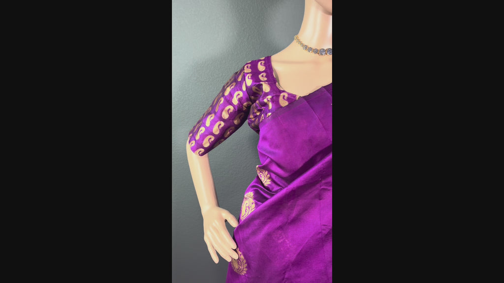 Soft Violet Breeze - Soft silk saree with blouse