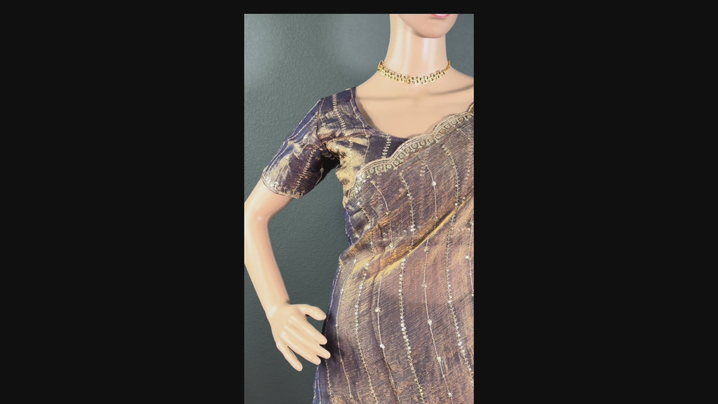 Silver Shadow - Grey Space Silk saree