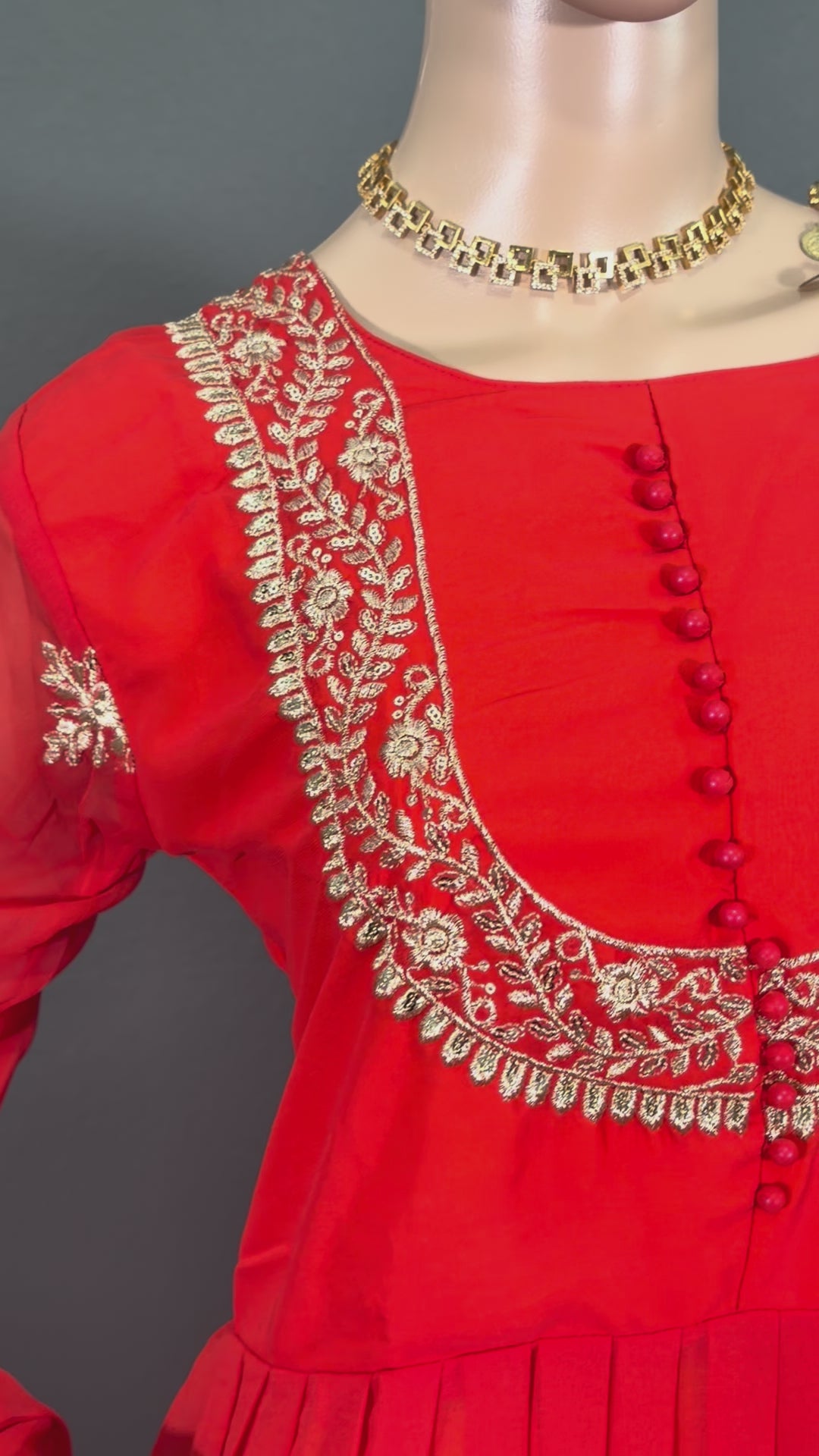 Chandhini - Orange Anarkali Gown for women (L up to XL)
