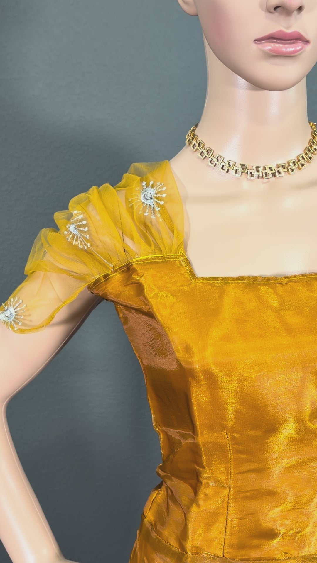 Mustard Moonlight - Satin Maxi for women (M up to L)