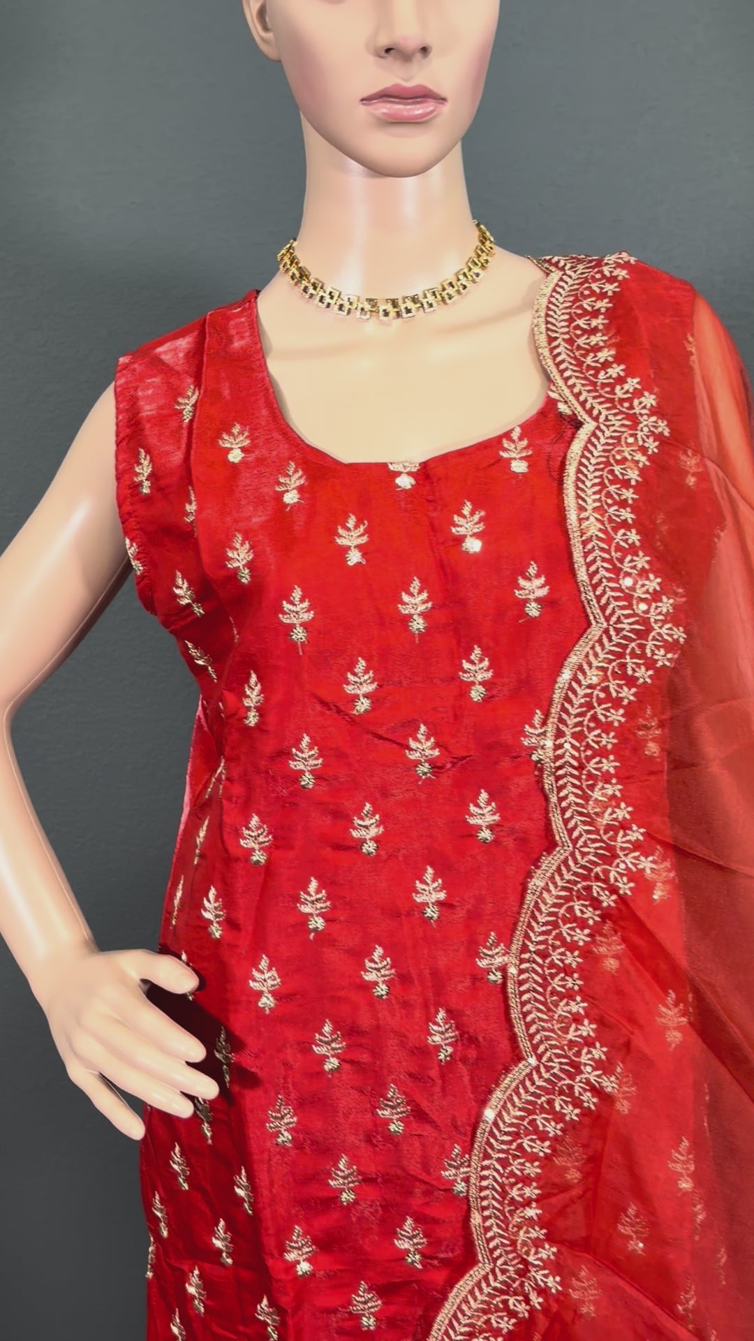Orange Mittai - Sleeveless Salwar Kameez for women ( L up to XL)