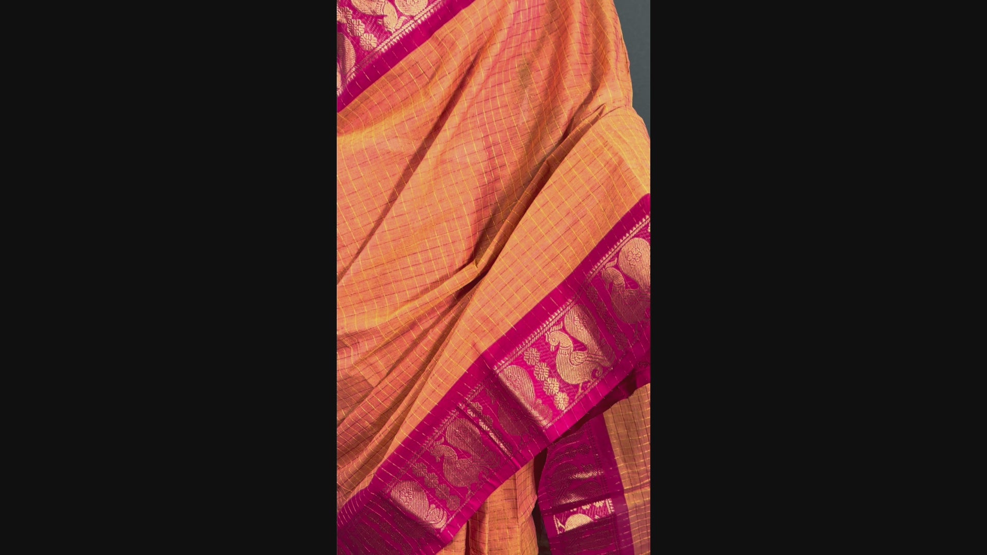 Mango Mirage - Orange chettinadu cotton saree with blouse