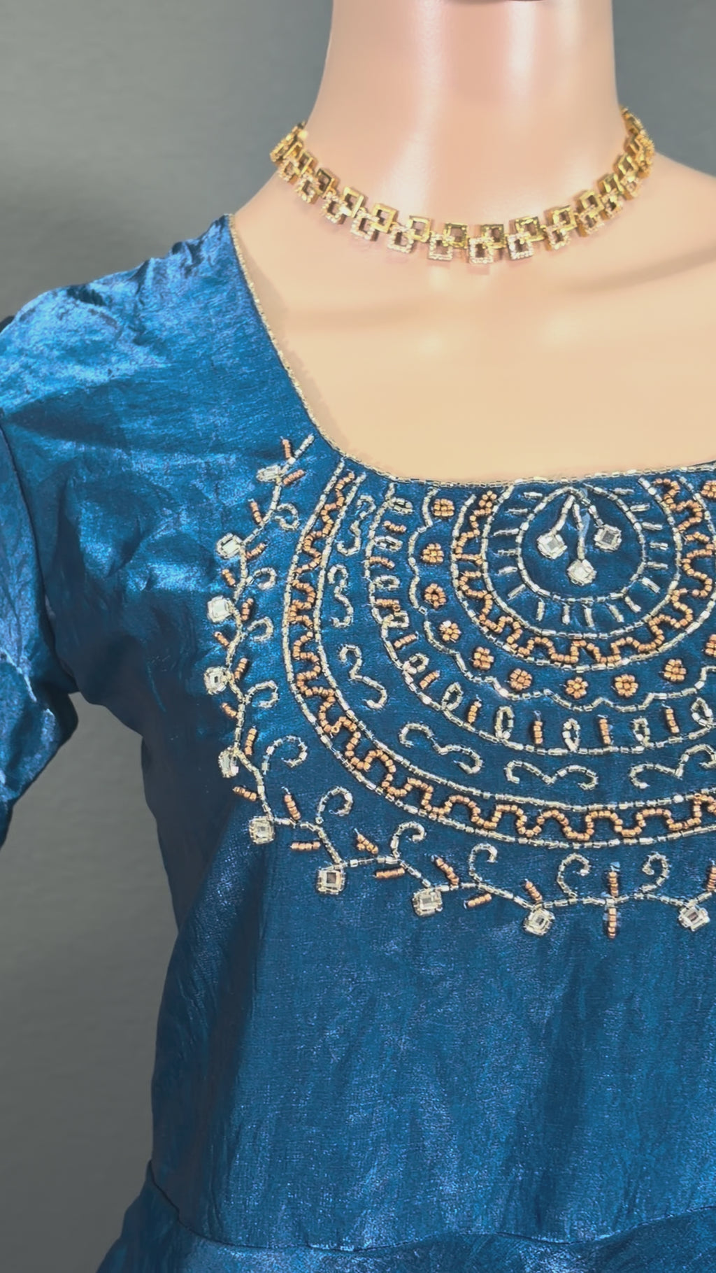 Neeraja - Teal Blue Anarkali Gown for women (M up to L)