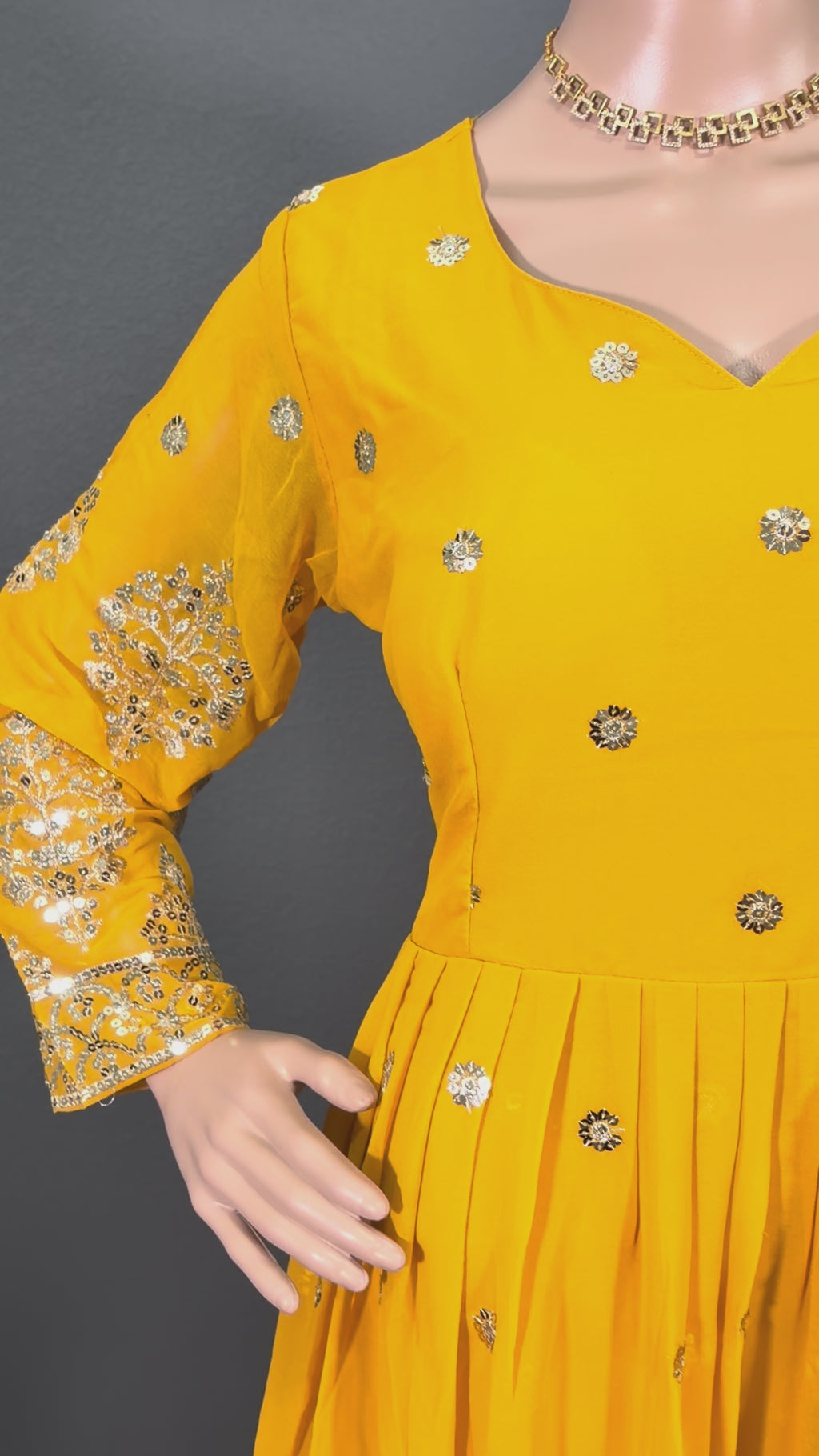 Sunflower - Yellow Anarkali Gown for women (L up to XL)