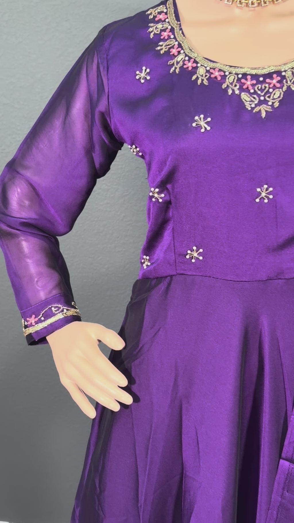Mystic Violet Charm - Anarkali Gown for women ( L up to XL)