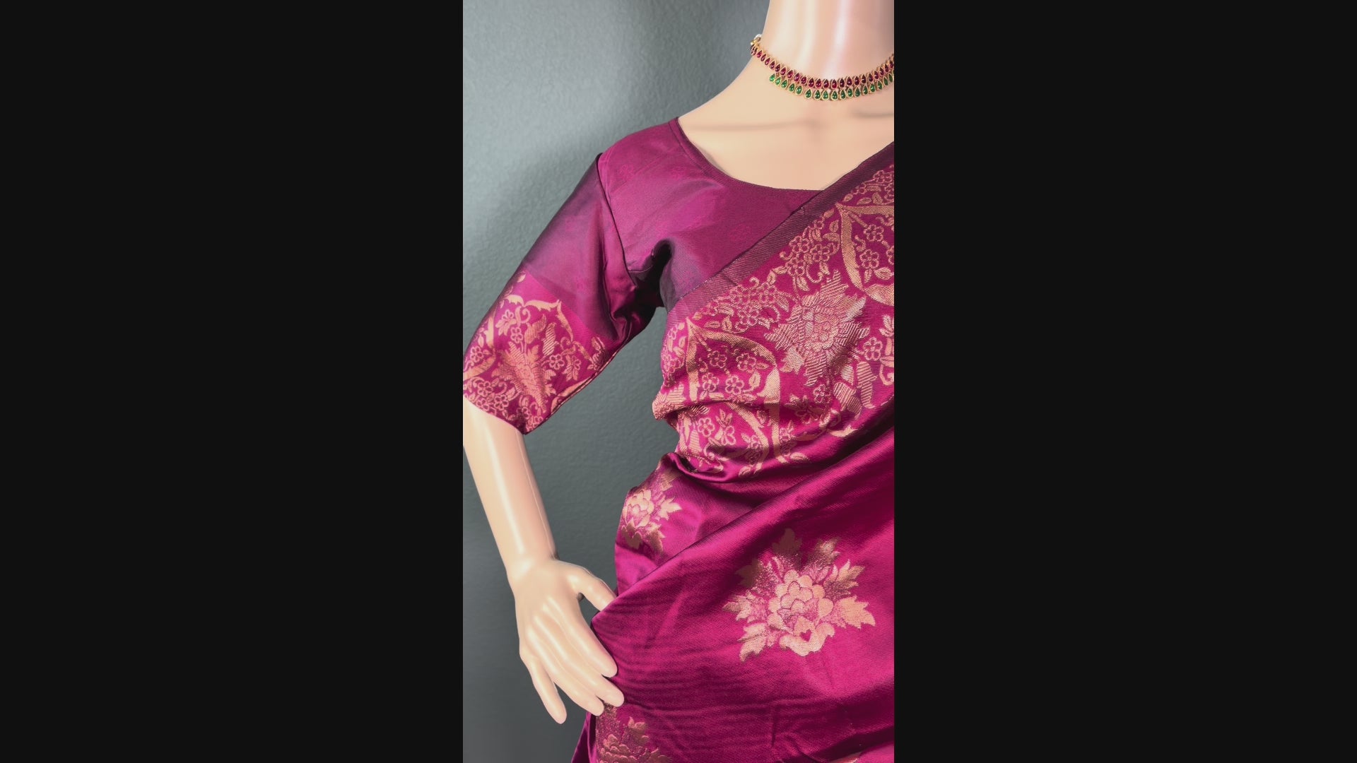 Rajwadi Maroon Pattu - Banarasi silk saree with blouse