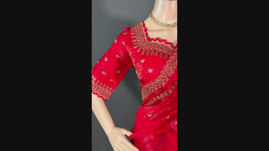 Red Romance - Designer Jimmy Choo saree