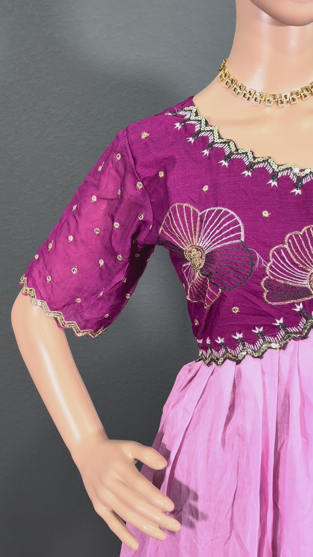 Berry Bliss - Dual Shaded Embroidered Cotton Maxi (L up to XL)