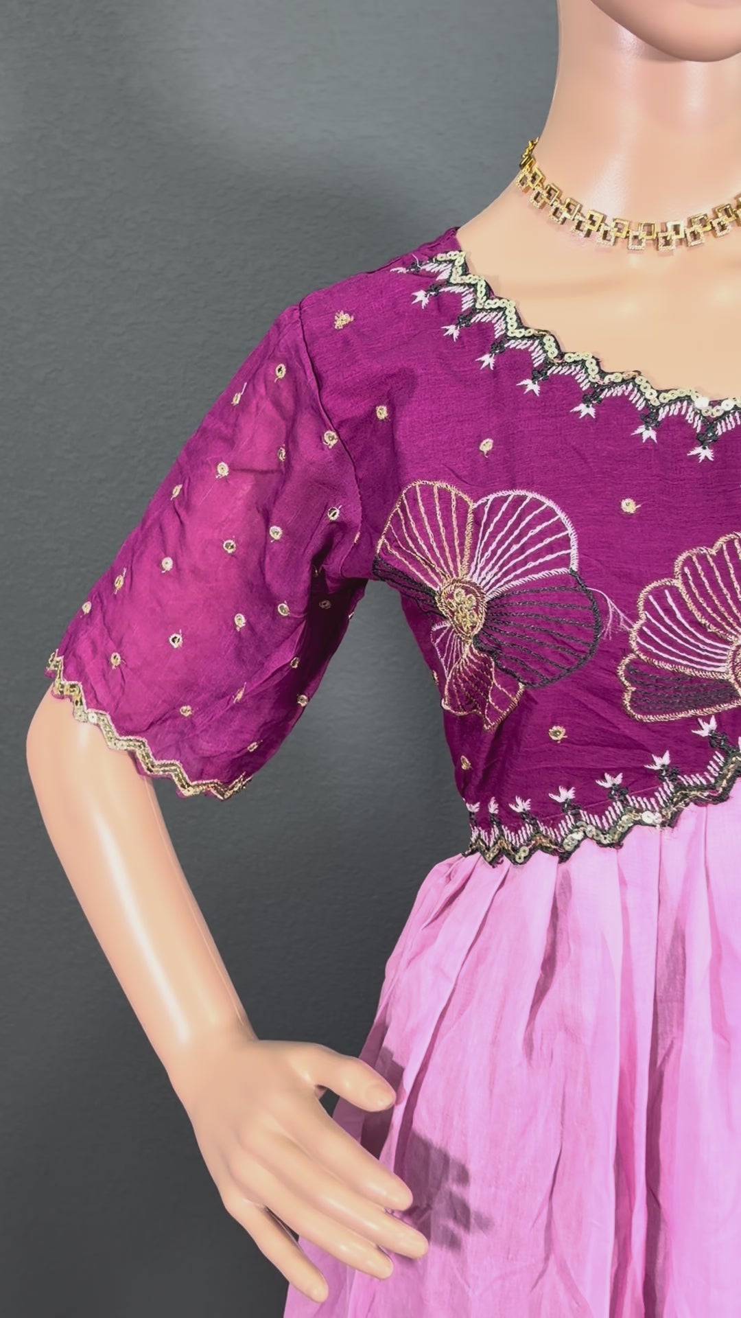 Berry Bliss - Dual Shaded Embroidered Cotton Maxi (L up to XL)