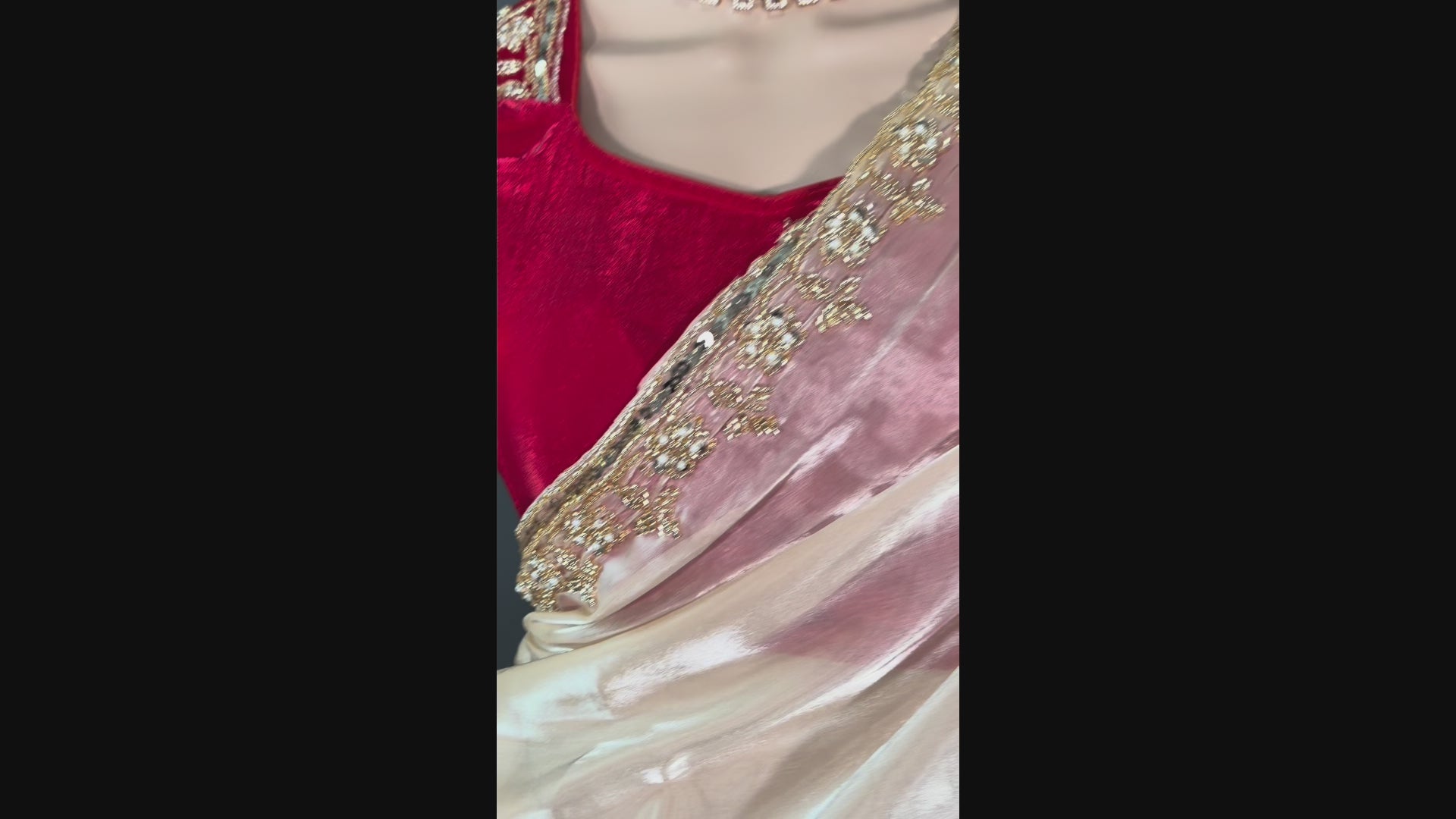 Creamy Luxy - Designer Jimmy Choo Saree