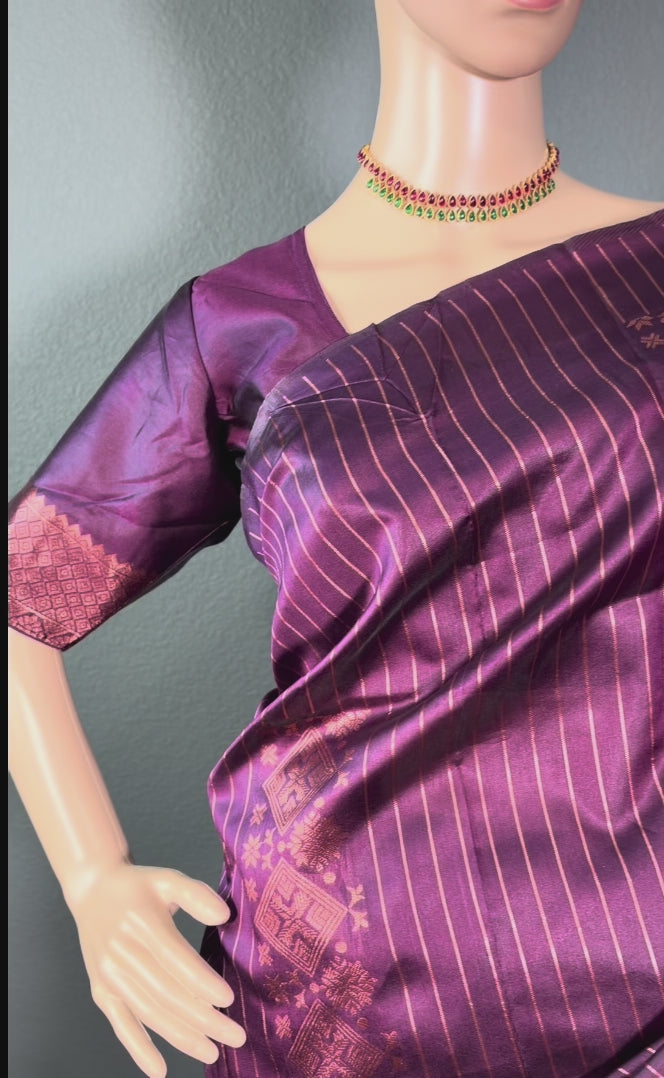 Chocolate Coffee - Pretty Soft silk saree with blouse